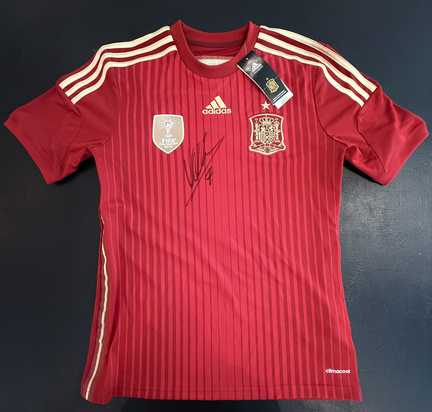David Villa Hand-Signed Spain National Team 2014 FIFA World Cup Home Jersey (Witnessed in Person)