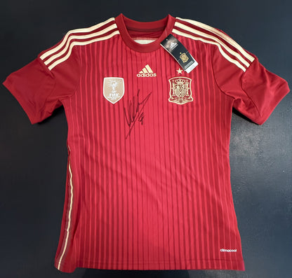 David Villa Hand-Signed Spain National Team 2014 FIFA World Cup Home Jersey (Witnessed in Person)