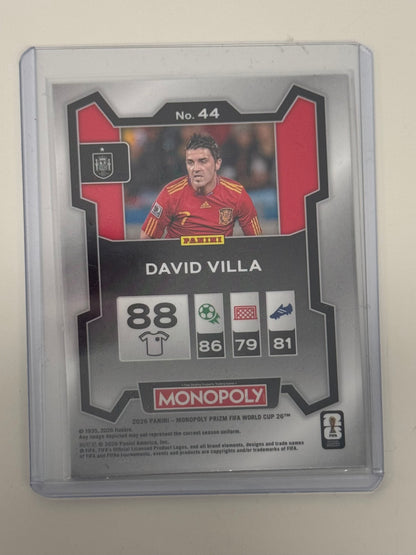 2026 Panini Monopoly Prizm FIFA World Cup 26 David Villa Spain #44