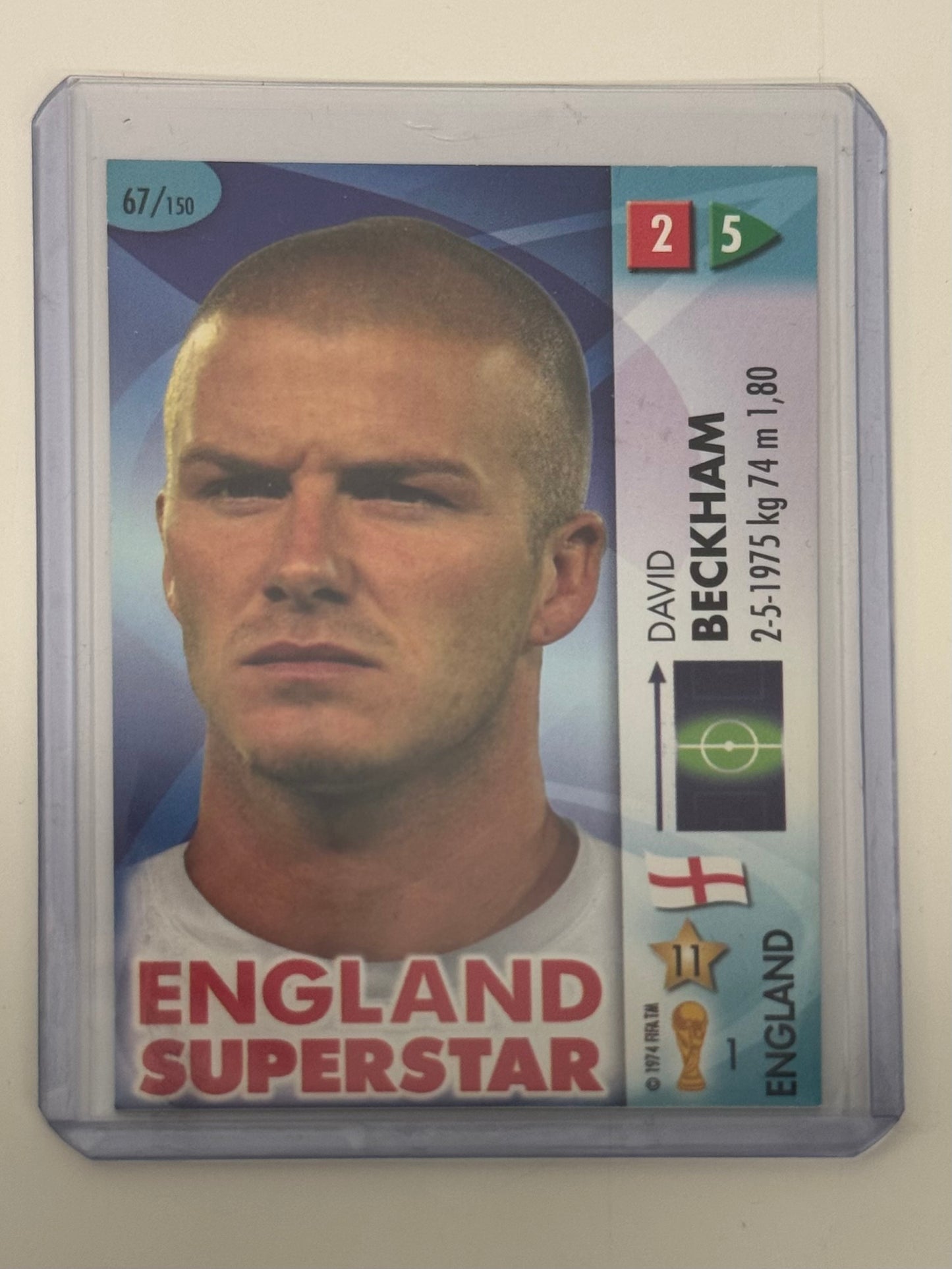 2006 Panini Goaaal! FIFA World Cup Germany David Beckham England Superstar — Serial Numbered 67/150