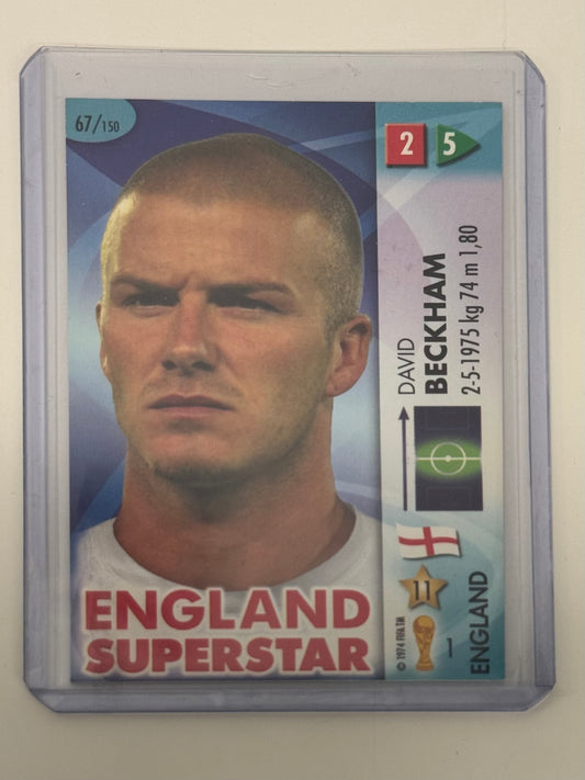 2006 Panini Goaaal! FIFA World Cup Germany David Beckham England Superstar — Serial Numbered 67/150