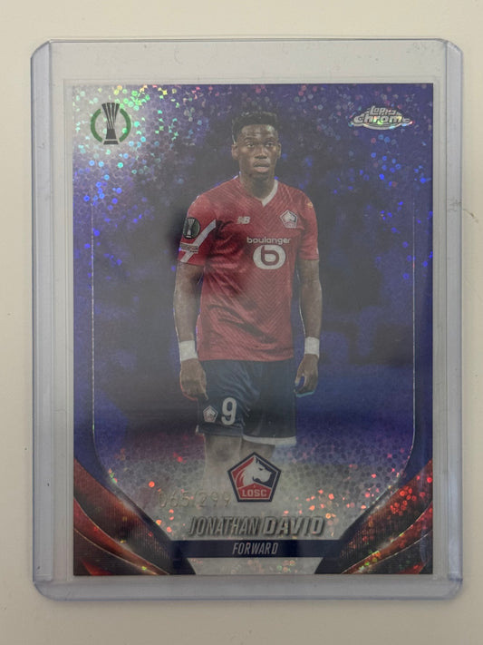 2024 Topps Chrome UEFA Europa Conference League Jonathan David LOSC Lille #117 — Purple Speckle Refractor 065/299