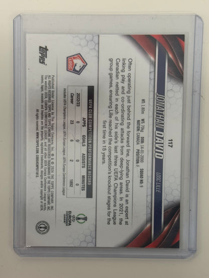 2024 Topps Chrome UEFA Europa Conference League Jonathan David LOSC Lille #117 — Purple Speckle Refractor 065/299