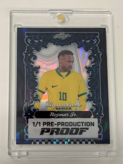 Leaf Signature Series Neymar Jr. 1/1 Pre-Production Proof — Brazil #10, True One-of-One, Holographic Blue