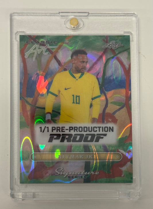 Leaf Classic Art Signature Series Neymar Jr 1/1 Pre-Production Proof — Brazil #10, True One-of-One