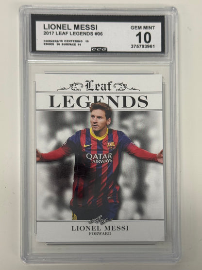 2017 Leaf Legends Lionel Messi #06 — CCG Gem Mint 10