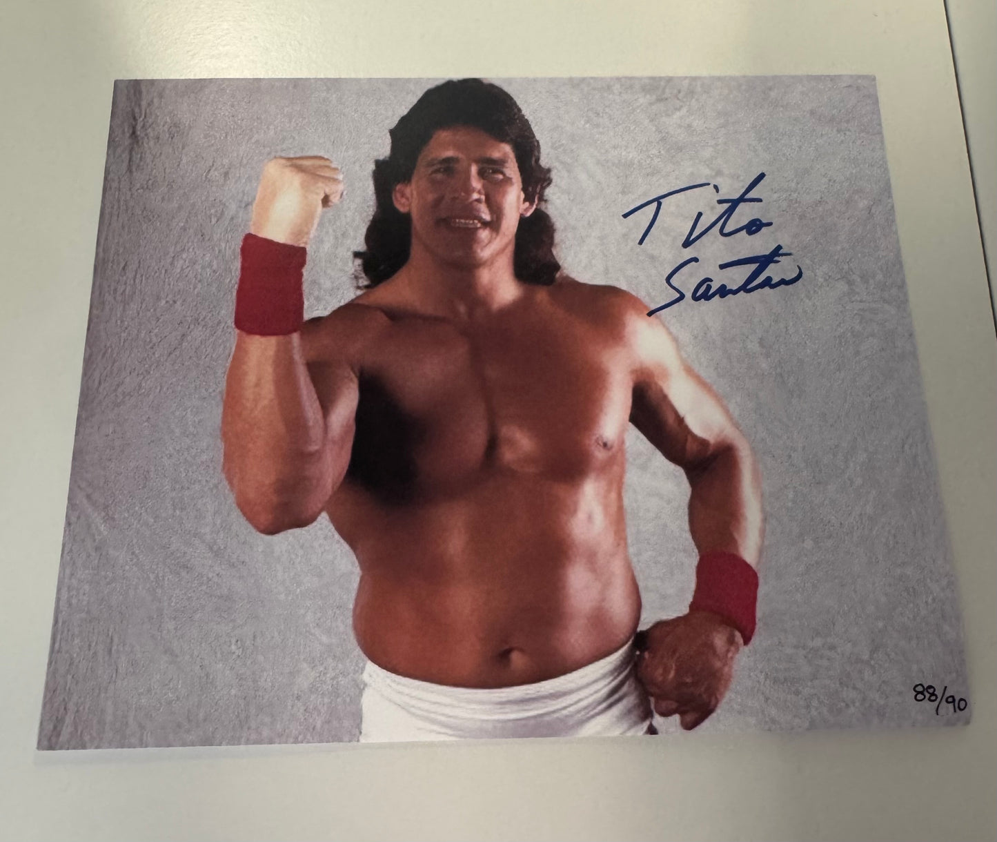 Tito Santana Signed 8x10 Photo WWE WWF Legend Intercontinental Champion Limited Edition #88/90