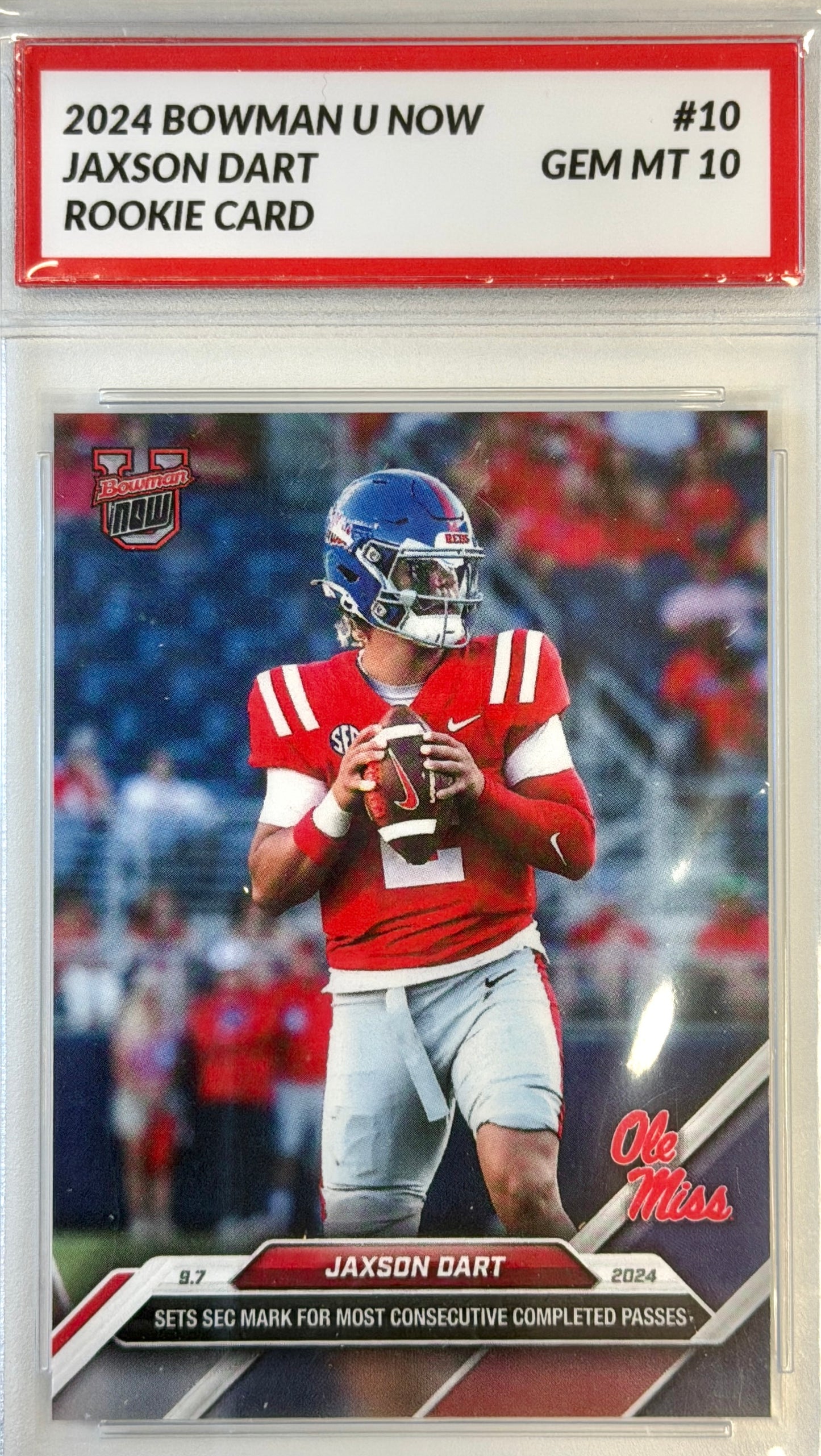 Jaxson Dart Bowman U NOW Rookie Card GEM MT 10 #10 2024