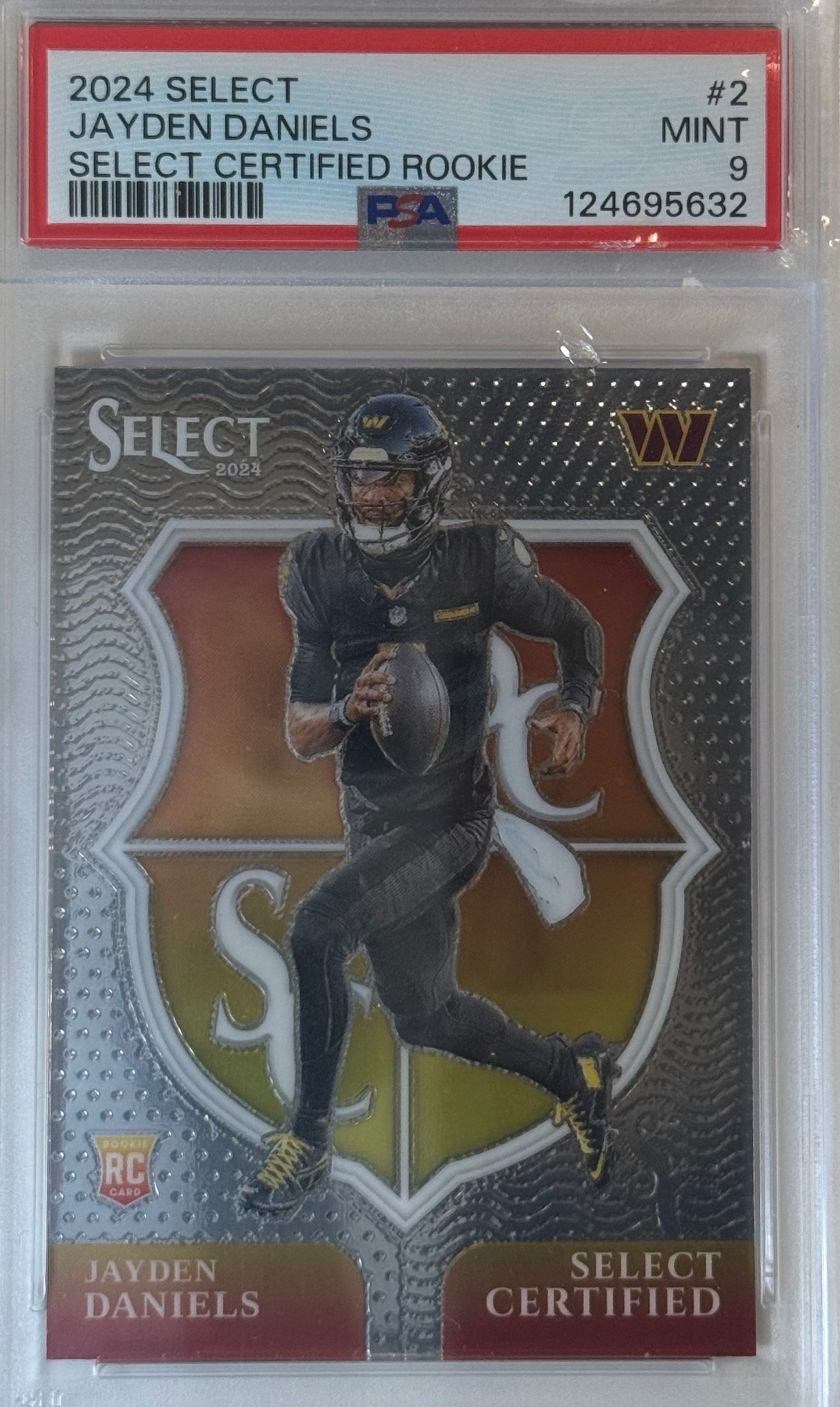 Jayden Daniels Panini Select Certified Rookie Silver PSA 9 Mint #2 2024