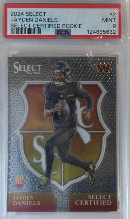 Jayden Daniels Panini Select Certified Rookie Silver PSA 9 Mint #2 2024