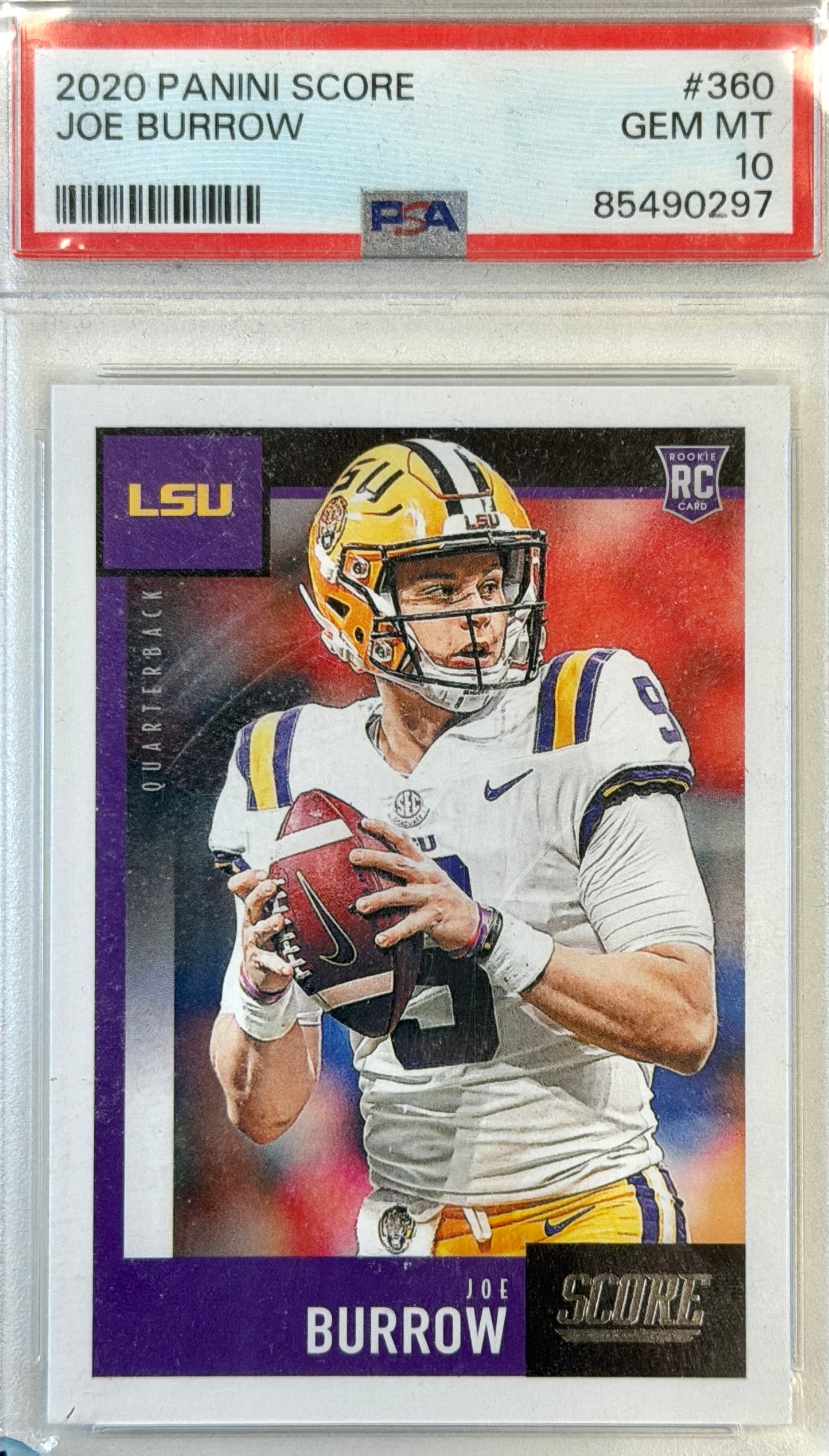 Joe Burrow Panini Score GEM MT 10 #360 2020