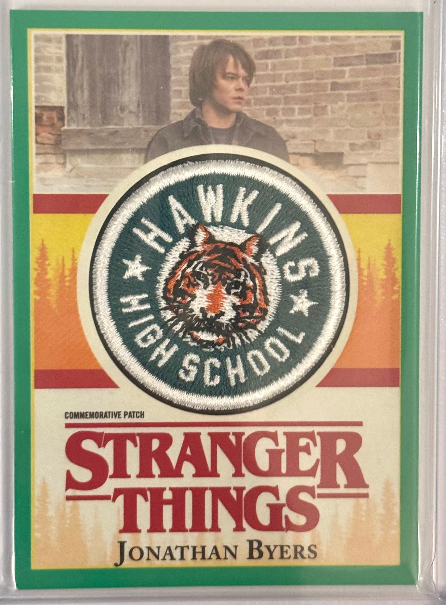 Green 12/50 2018 Topps Stranger Things Season 1 #P-JN Jonathan Byers Hawkins Patch