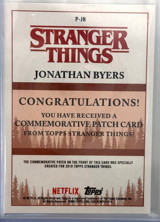 2018 Topps Stranger Things Season 1 #P-JN Jonathan Byers Hawkins Patch