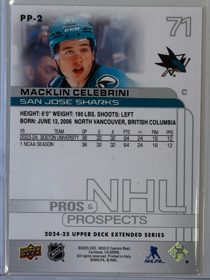 Macklin Celebrini Upper Deck PP-2 2024-2025