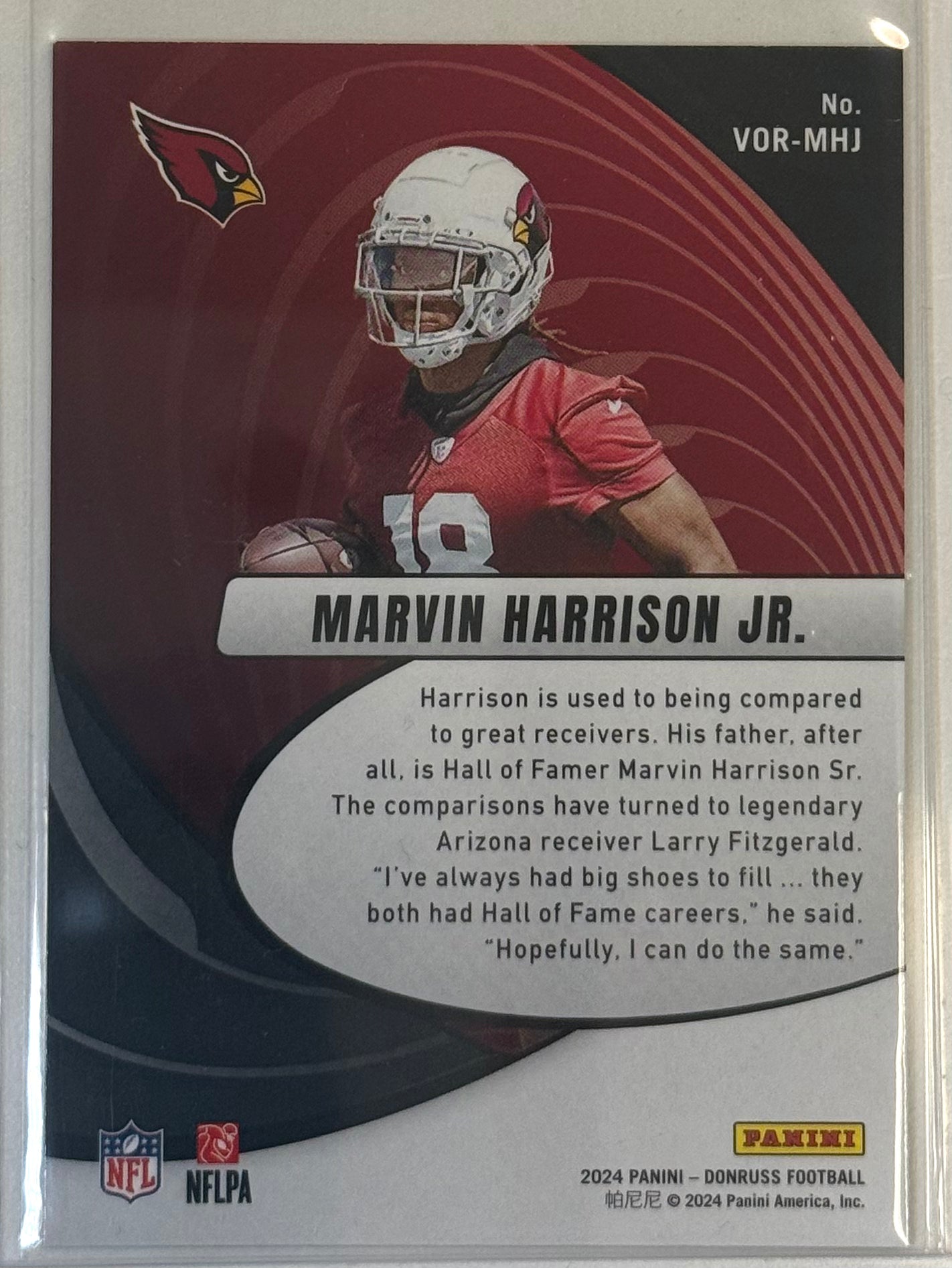 Marvin Harrison Jr. Panini Donruss Vortex Gold Foil 2024