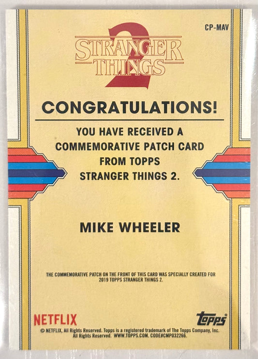 2019 Topps Stranger Things 2 #CP-MAV Mike Wheeler AV Club Patch