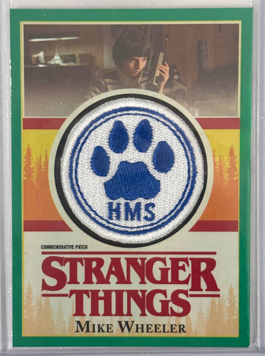 Green 26/50 2018 Topps Stranger Things Season 1 #P-MW Mike Wheeler HMS Patch