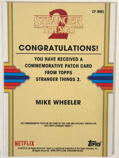 2019 Topps Stranger Things 2 #CP-MWS Mike Wheeler Snow Ball '84 Patch