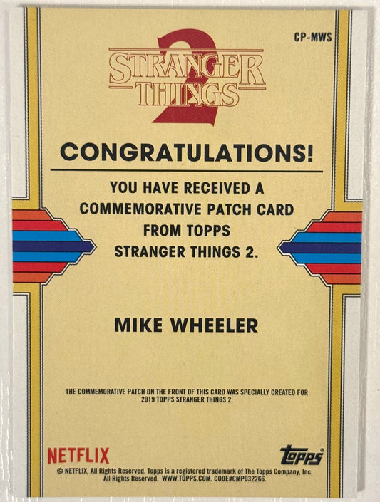 2019 Topps Stranger Things 2 #CP-MWS Mike Wheeler Snow Ball '84 Patch