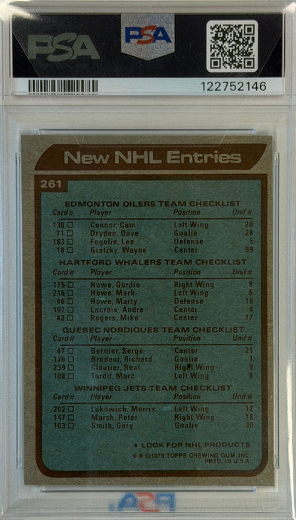 NHL Entries Topps PSA 5: Oilers, Whalers, Nordique, Jets #261 1979