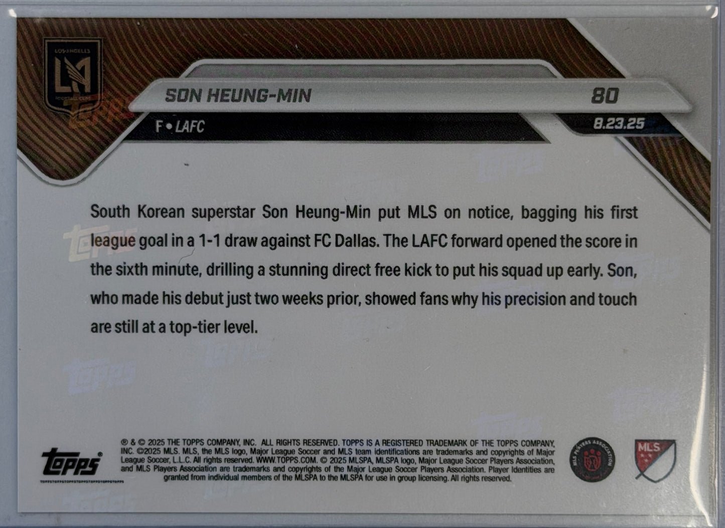 Son Heung-Min Topps NOW MLS LAFC #80 2025