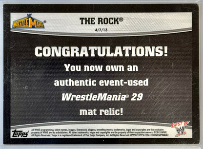The Rock Wrestlemania Authentic Mat Ring 4/7/13 2013