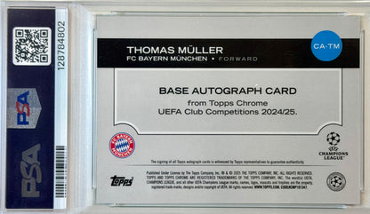 Thomas Muller Topps Chrome Aqua Refractor, PSA 9 Autographed CA-TM 2024-2025