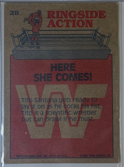 Tito Santana Topps Ringside Action: Here she comes! #28 1985