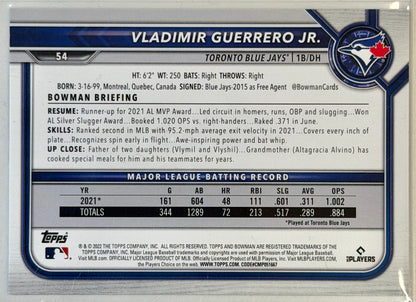 Vladimir Guerrero Jr. Bowman #54 2022