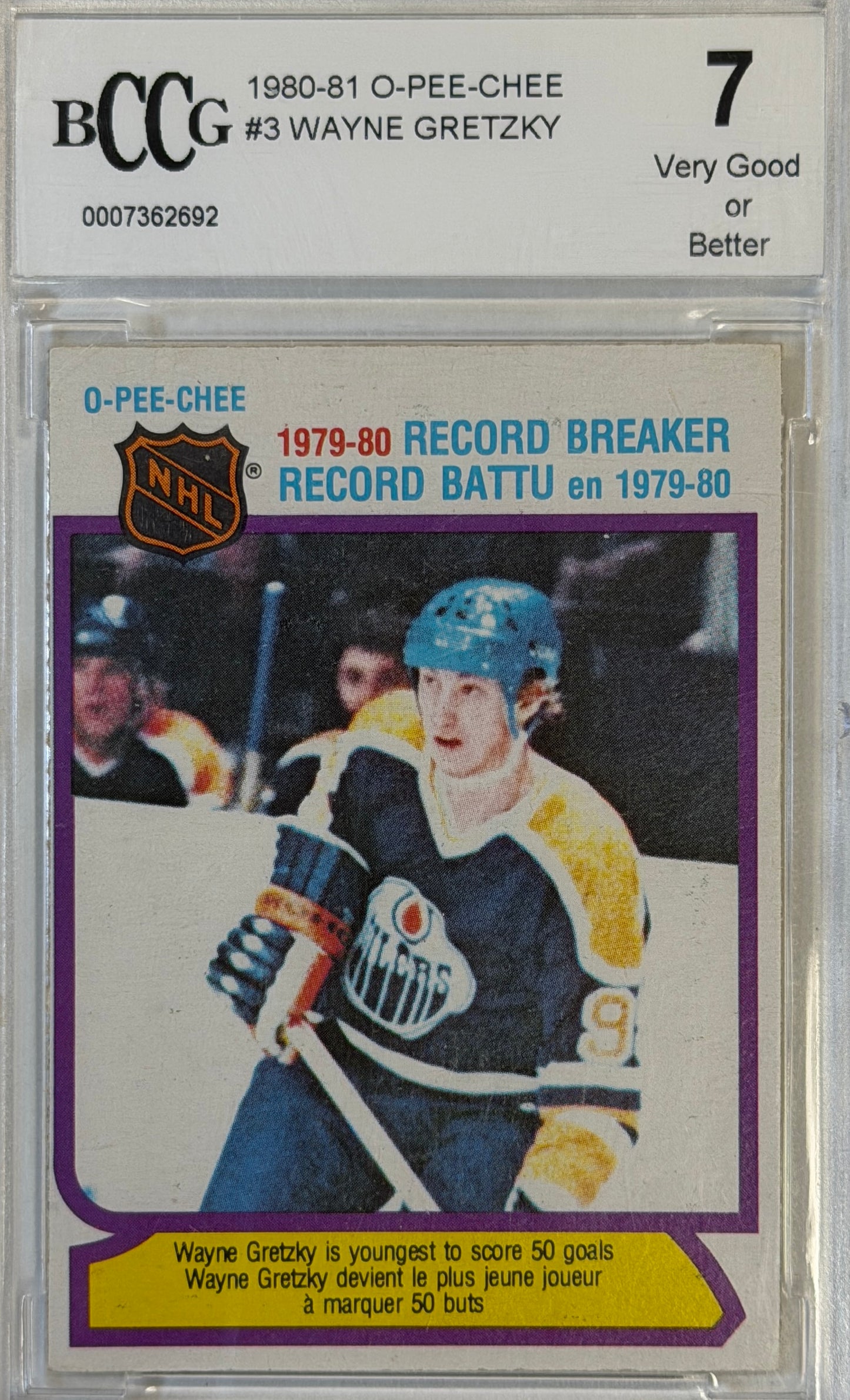 Wayne Gretzky O-Pee-Chee BCCG 7 #3 1979-80