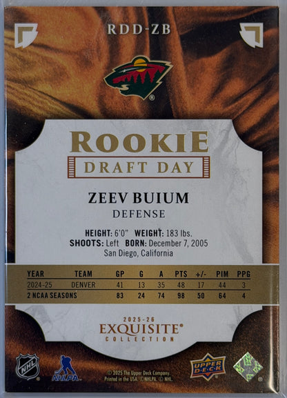 Zeev Buium Upper Deck Rookie Draft Day #237/349 2024-2025